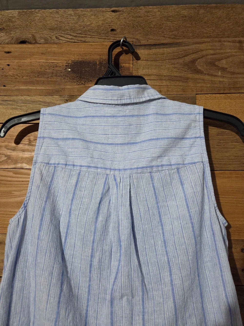 Michael Kors Linen Cotton Striped Tie Front Sleeveless Coastal Top M Preppy